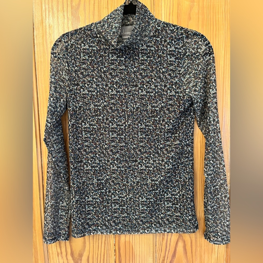 Anthropologie Floral Patterned Turtleneck Top